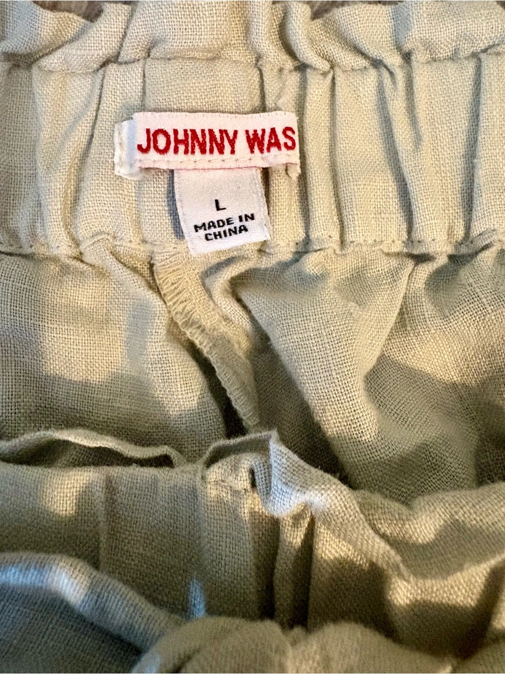 “Johnny Was” Cream Women’s Wide Leg Elastic Waist Pant